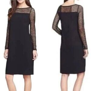 Eileen Fisher Occasion Jersey Shift Dress medium spider web mesh details